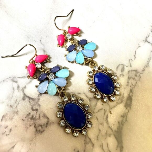 Colorful drop statement earrings - Picture 7 of 8